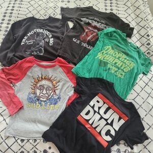 Band Tee Hip Hop Rock Graphic Shirt Bundle, Size 4 & 5